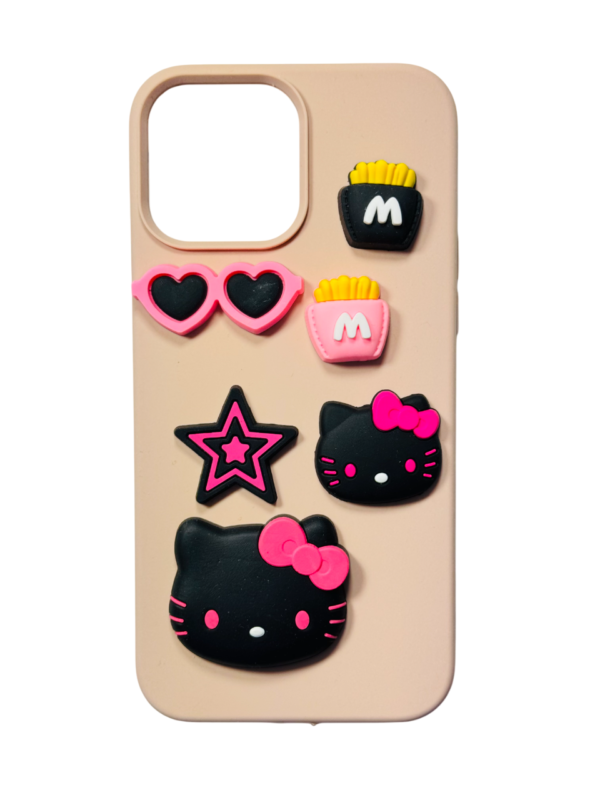 Customize Black Pink Hello Kitty IPHONE Phone Case - Image 2