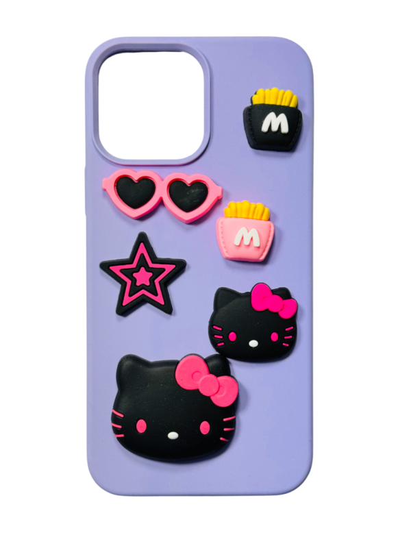 Customize Black Pink Hello Kitty IPHONE Phone Case - Image 3